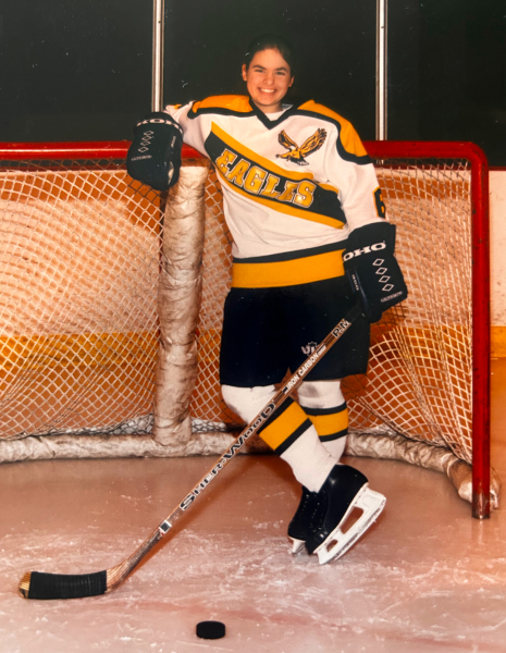 Senior year high school hockey.