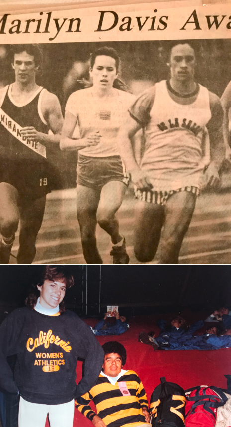 UC Berkeley track meet with my coach and mentor Tony Sandoval. Racing with the boys. State meet