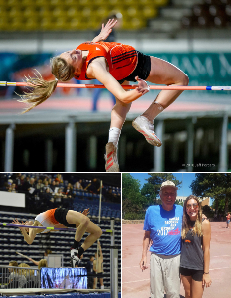 That's me standing with Dick Fosbury, Olympic gold medalist and inventor of the Fosbury Flop which is the technique essentially everyone uses now!